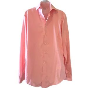 Calvin Klein Shirt Pink and White Checkered Button Down Size Slimfit 16.5